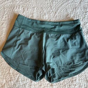 Lululemon Athletica Green Athletic Shorts with Curved Hem